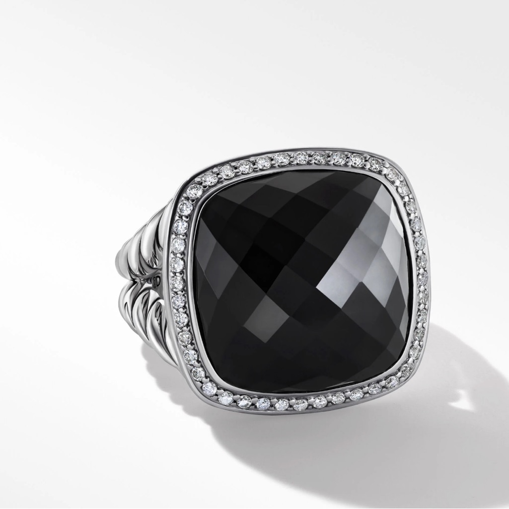 David Yurman 17mm Albion Ring In Black Onyx With Pave Diamonds Size 6 1150$